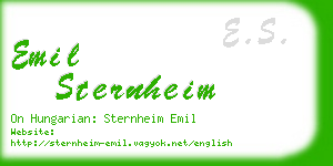 emil sternheim business card